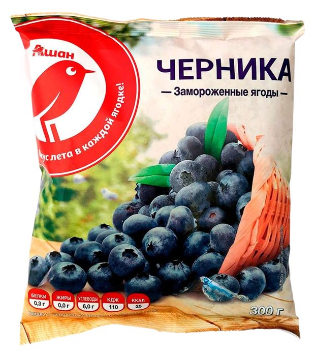 Черника АШАН Красная птица садовая замороженная, 300 г