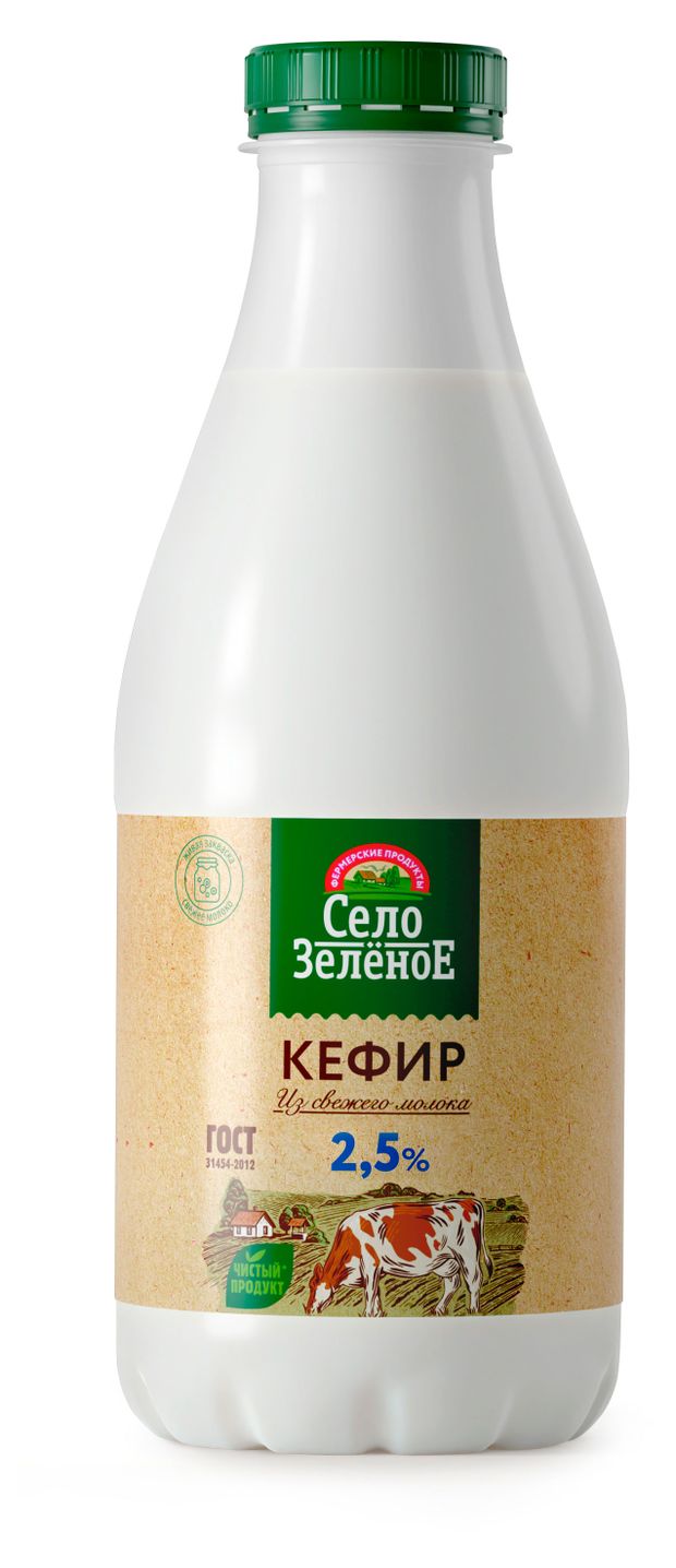 Кефир Село Зеленое 2,5% БЗМЖ, 930 мл