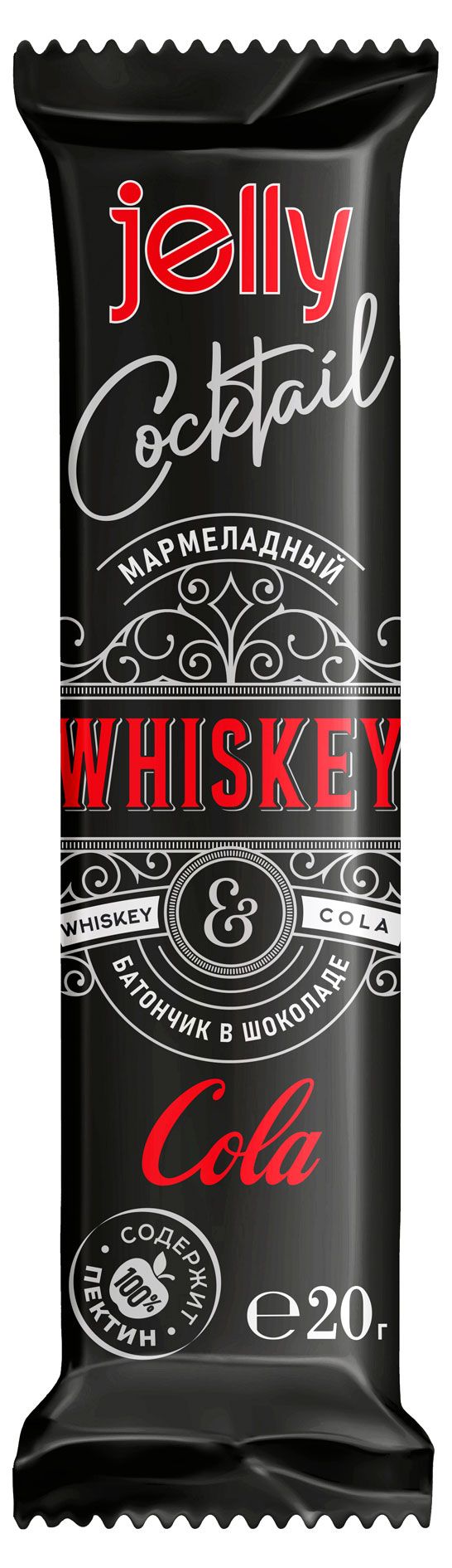Батончик мармеладный в шоколаде Couturier со вкусом whiskey cola, 20 г