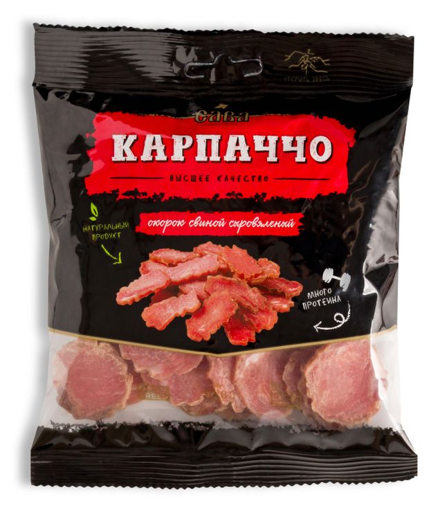 Снеки мясные сыровяленые САВА Карпаччо из свинины, 40 г