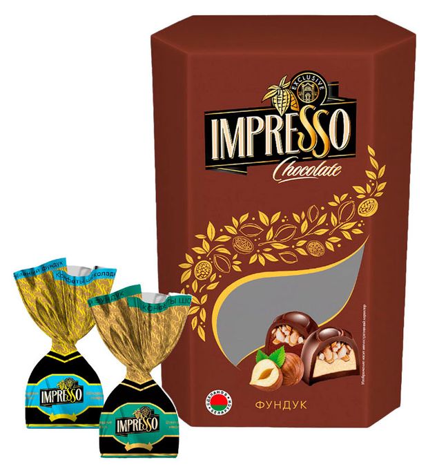 Конфеты шоколадные Спартак Impresso с дробленым фундуком Беларусь, 145 г