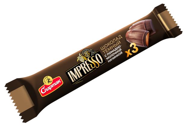Шоколад темный Спартак Impresso с помадно-молочной начинкой Беларусь, 42,3 г