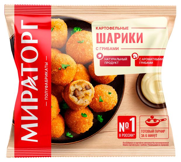 Шарики картофельные Мираторг с грибами замороженные, 350 г