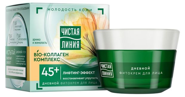 Крем для лица дневной Чистая Линия Арника и жимолость 45+, 45 мл