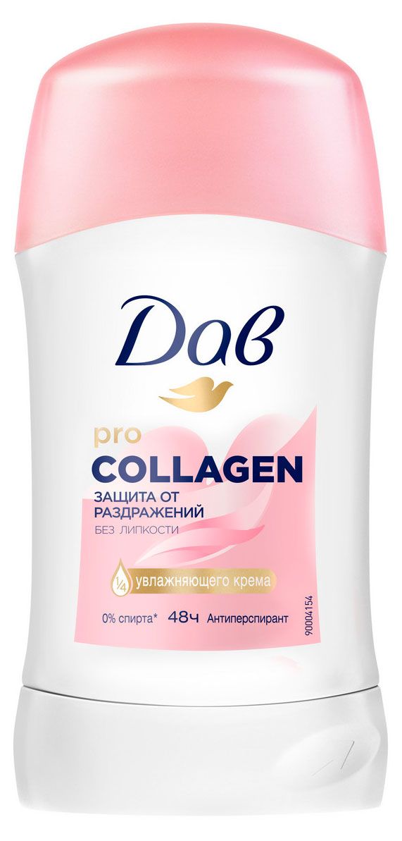 Дезодорант-антиперспирант женский Дав защита от раздражений с PRO-Collagen комплекс твердый стик, 40 мл