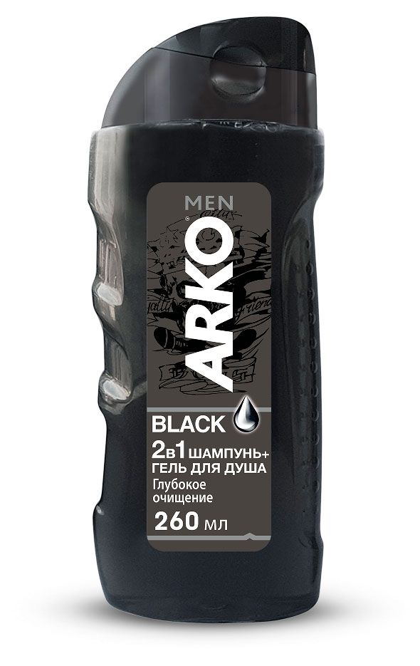 Гель для душа Arko Men Black с активированным углем, 260 мл