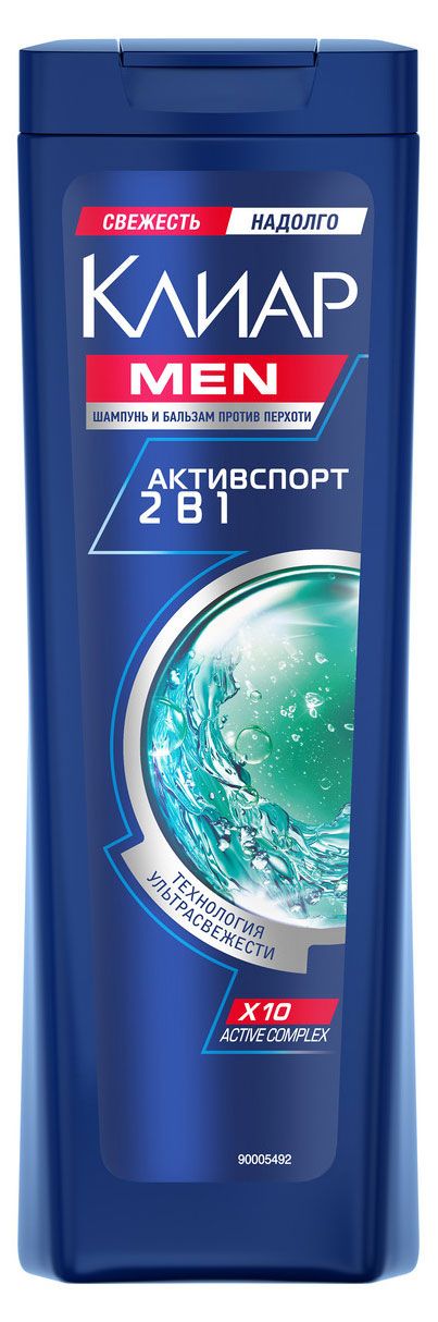Шампунь для волос Клиар Men Активспорт 2в1, 200 мл