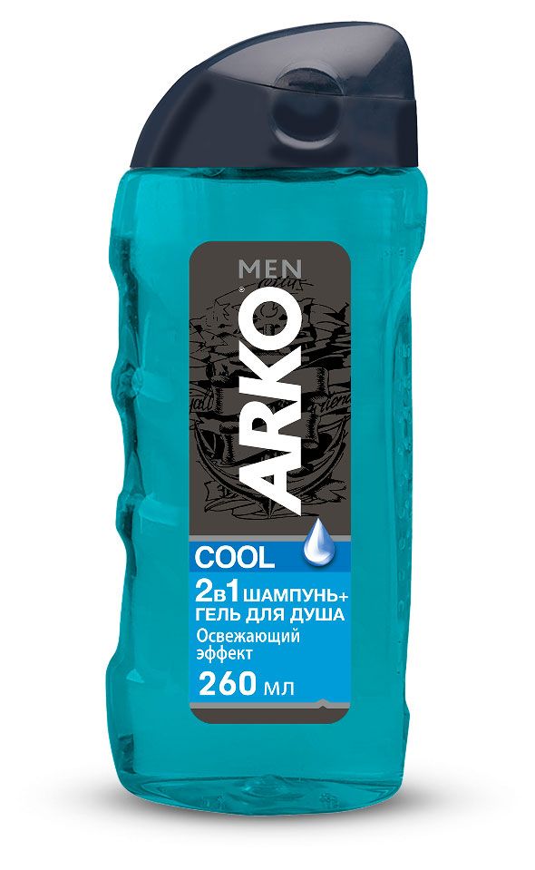 Гель-шампунь для душа Arko Men Cool 2в1, 260 мл