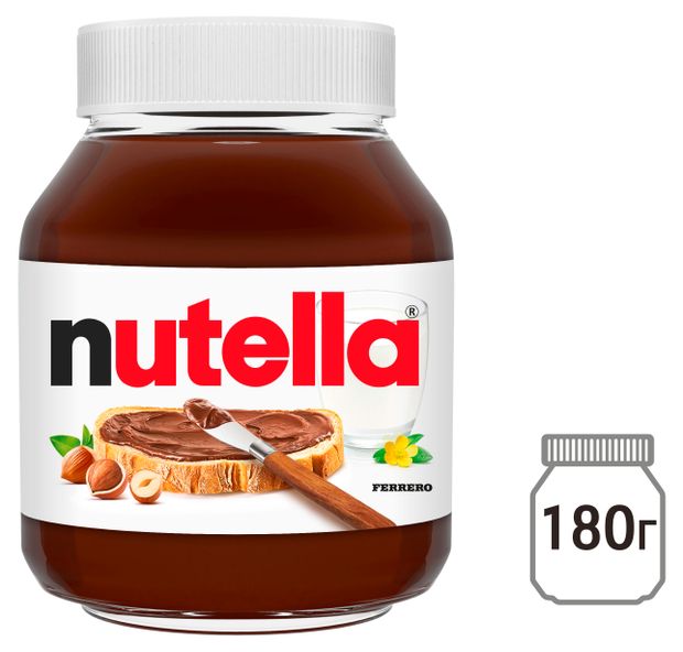 Паста ореховая Nutella с добавлением какао, 180 г