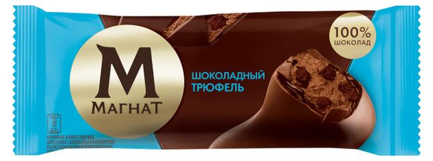 Мороженое сливочное Магнат Шоколадный трюфель в молочном шоколаде 8% БЗМЖ, 67 г