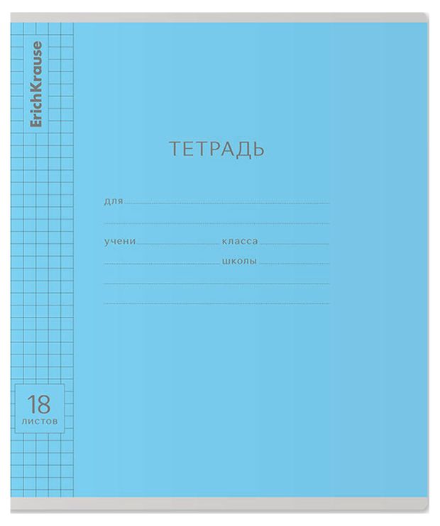 Тетрадь ErichKrause Классика Visio А5+ в клетку 18 л, 1 шт в ассортименте