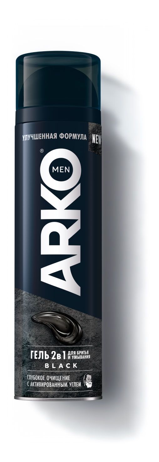 Гель для бритья и умывания Arko Men Black 2в1, 200 мл