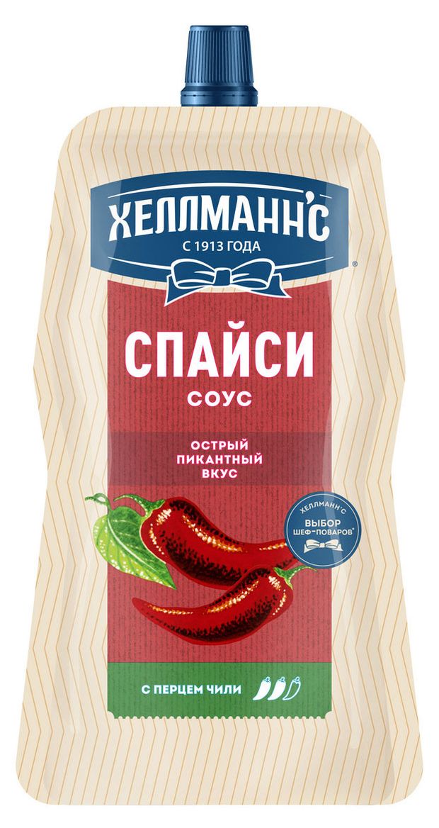Соус Хеллманн'с Спайси острый на основе растительных масел, 200 г