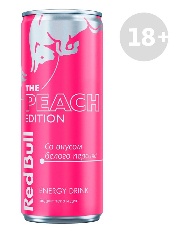 Напиток энергетический Red Bull Peach Edition белый персик Швейцария, 473 мл