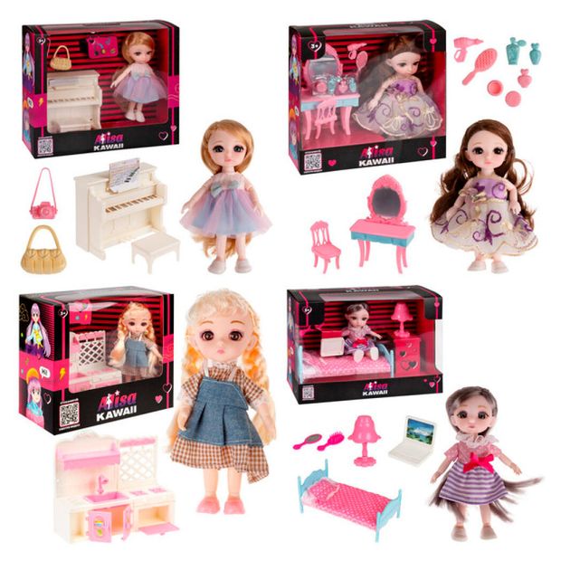 Кукла 1TOY Alisa Kawaii Mini с аксессуарами 15 см, 1 шт в ассортименте