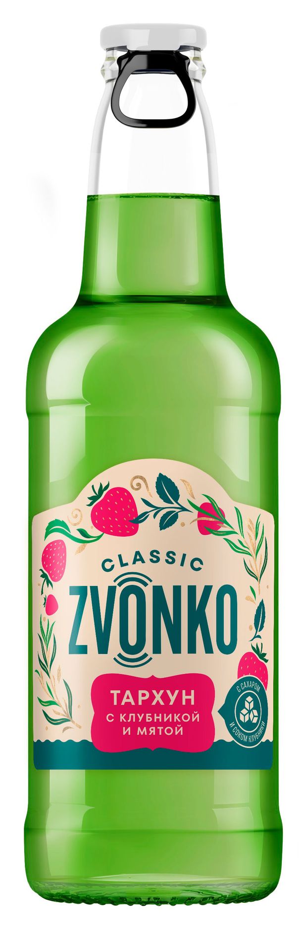 Напиток газированный Zvonko Classic Тархун с с клубникой и мятой, 400 мл