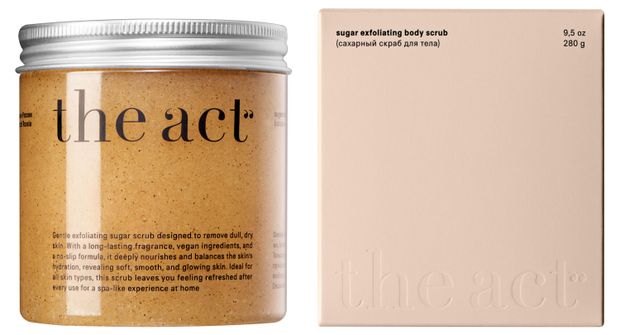 Скраб для тела THE ACT сахарный с ароматом кокосового печенья, 280 г