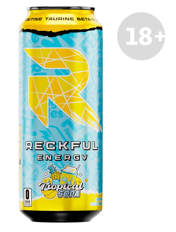 Напиток энергетический Reckful Energy со вкусом тропическая сода без сахара, 450 мл