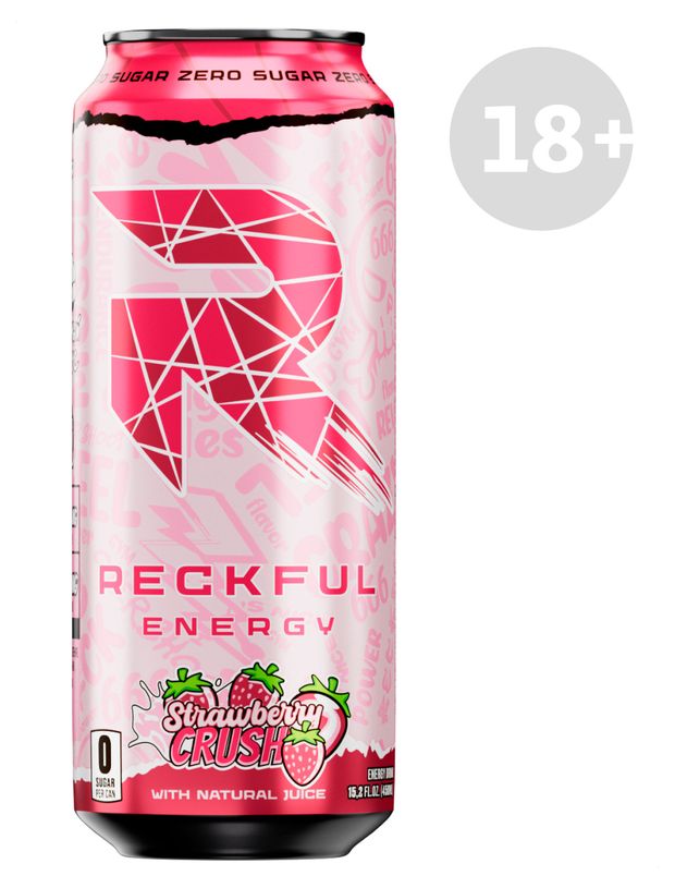 Напиток энергетический Reckful Energy со вкусом клубничный восторг без сахара, 450 мл
