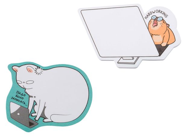 Блок фигурный самоклеящийся Meshu Workcat 40 л, 1 шт в ассортименте