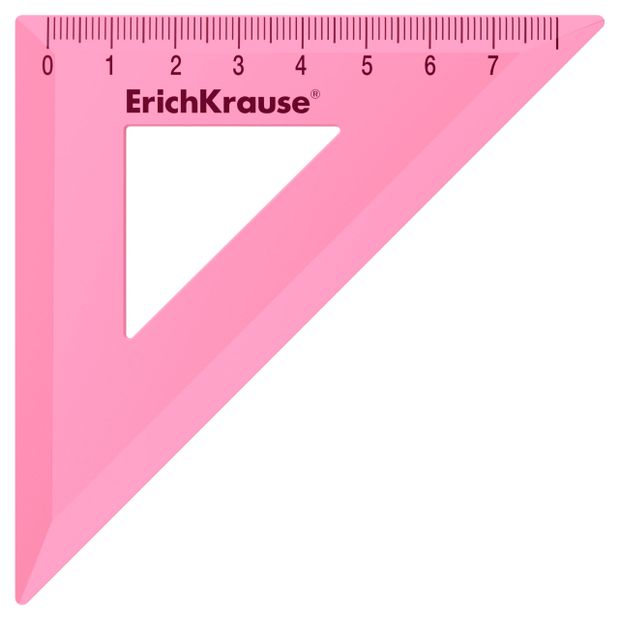 Угольник ErichKrause Geometry 45 градусов 7 см, 1 шт в ассортименте