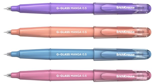 Ручка гелевая ErichKrause Manga G-Glass синяя, 1 шт в ассортименте