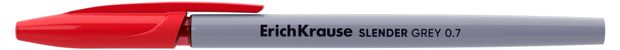 Ручка шариковая ErichKrause Slender Stick Grey 0,7 мм красная, 1 шт