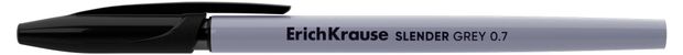 Ручка шариковая ErichKrause Slender Stick Grey 0,7 мм черная, 1 шт