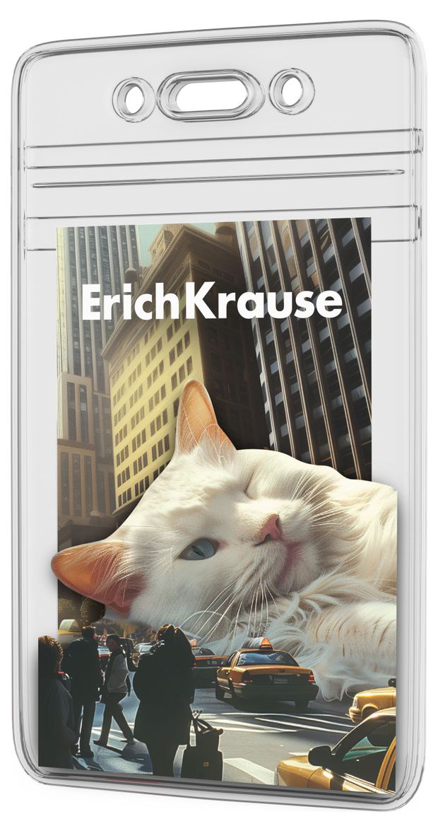 Бейдж вертикальный ErichKrause City Cats 62х91 мм, 1 шт