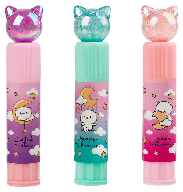 Клей-карандаш Meshu Crystal Kitten с топпером 8 г, 1 шт в ассортименте
