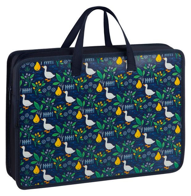 Папка ArtSpace Geese on blue А4 с ручками на молнии, 1 шт