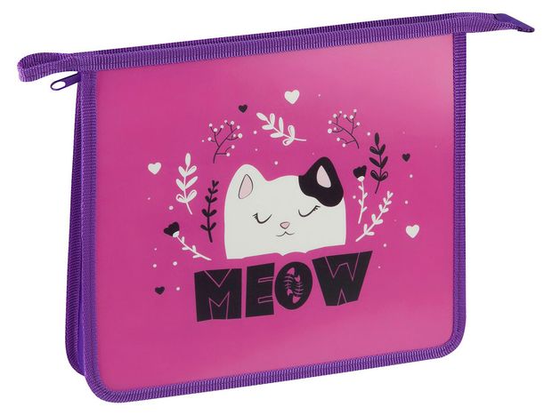 Папка для тетрадей ArtSpace MEOW А5 1 отделение на молнии, 1 шт