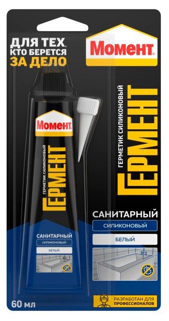 Герметик силиконовый Момент Гермент санитарный белый, 60 мл