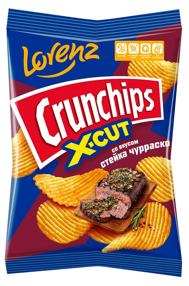 Чипсы картофельные Crunchips X-cut стейк Чурраско, 70 г
