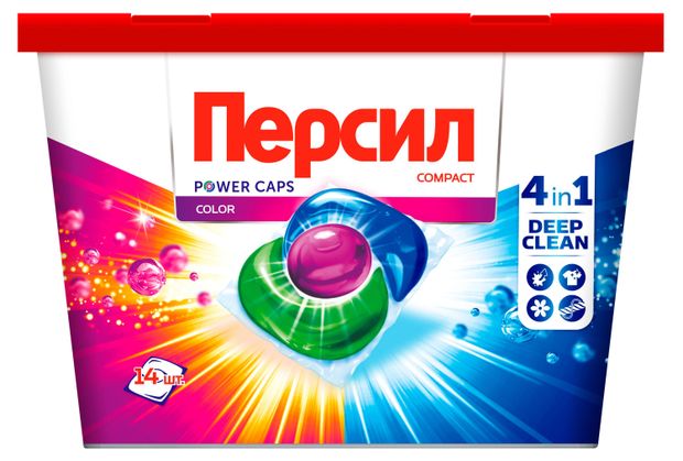 Капсулы для стирки Персил Колор 4в1 для цветного белья, 14 капсул