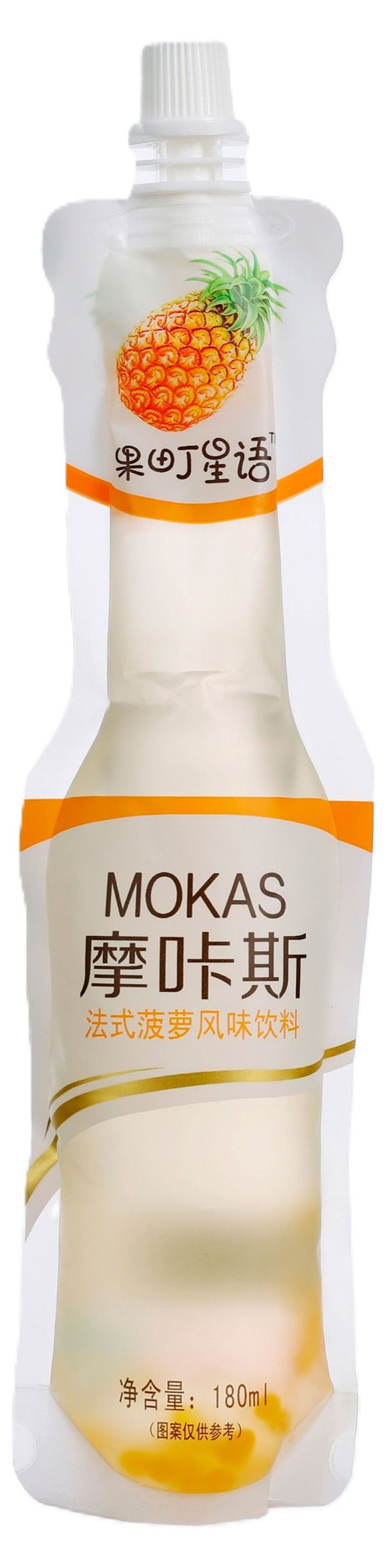 Напиток сокосодержащий Mokas со вкусом ананаса и кусочками желе, 180 мл