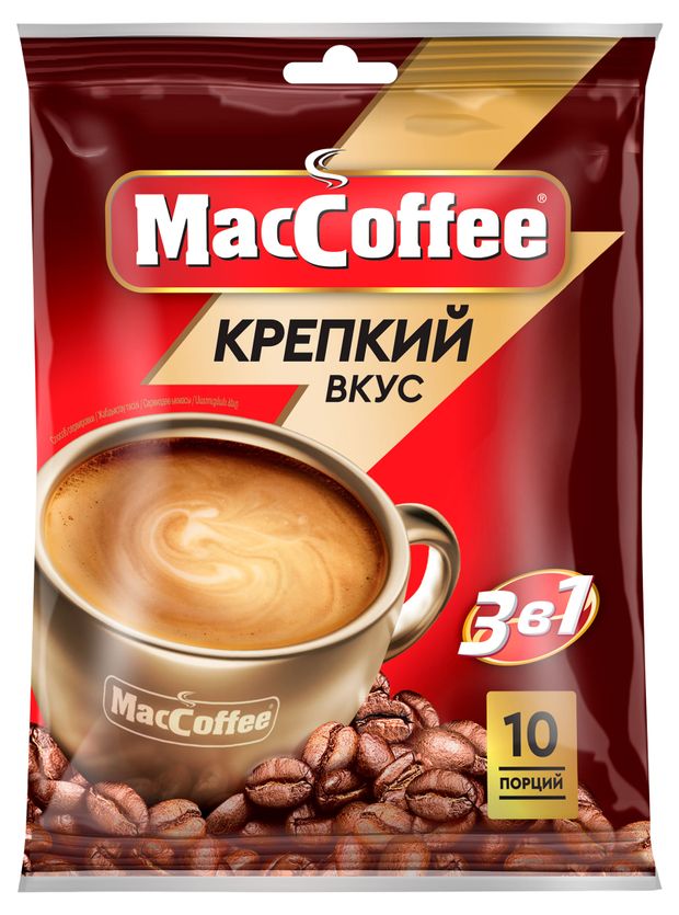 Кофейный напиток MacCoffee Strong 3 в 1, 18 г х 10 шт