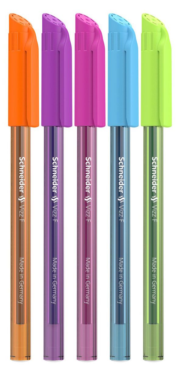 фото Ручка шариковая schneider vizz f neon синяя 0,8 мм, 1 шт в ассортименте