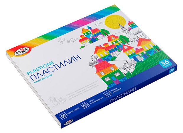 Пластилин Гамма Классический со стеком, 36 цветов