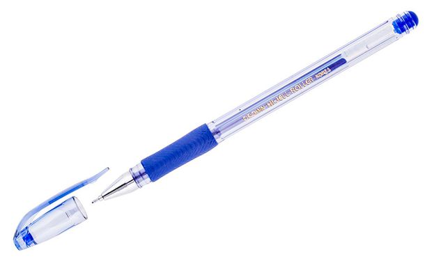 Ручка гелевая Crown Hi-Jell Needle Grip 0,7мм, синий