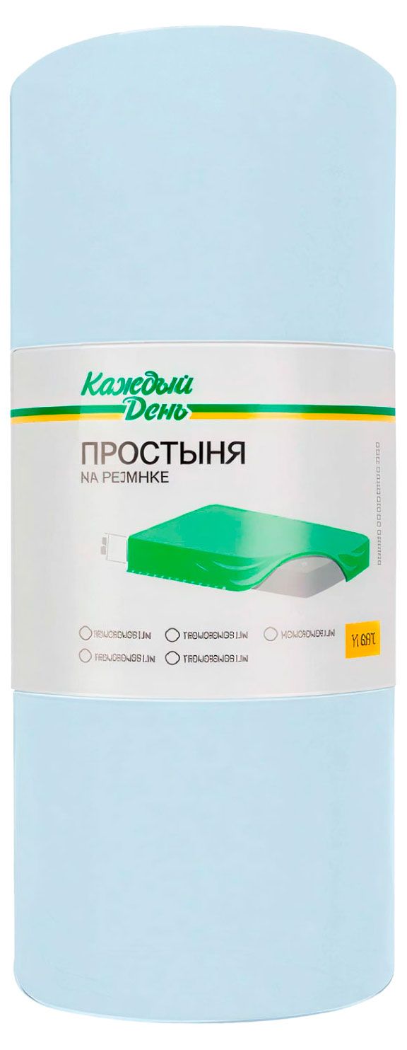 Простыня Каждый день на резинке светло-голубая, 180х200 см