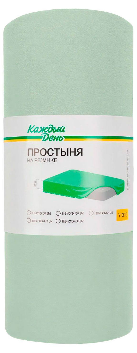 Простыня Каждый день на резинке светло-оливковая, 180х200 см