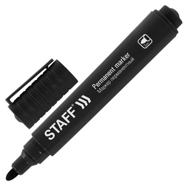Маркер перманентный STAFF Basic Budget PM-125 черный 3 мм, 1 шт