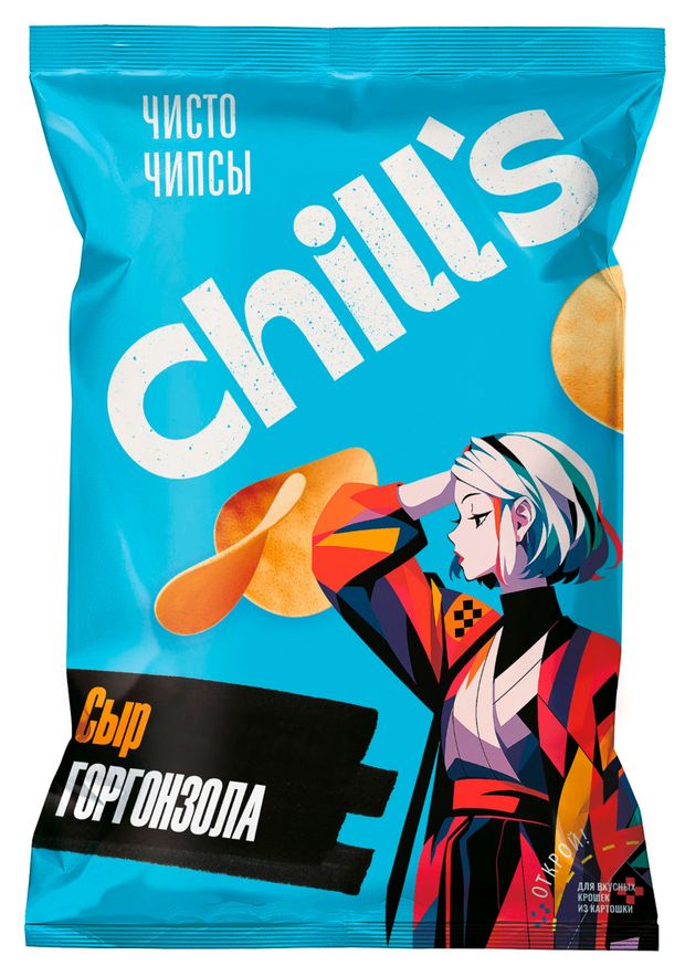 Чипсы картофельные Chills со вкусом сыра горгонзола, 110 г