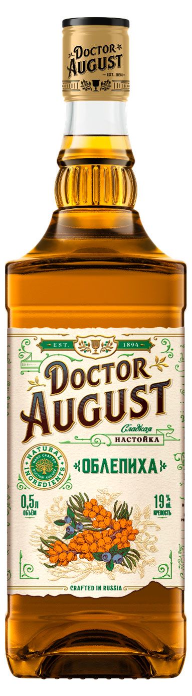 Настойка сладкая Doctor August облепиха Россия, 0,5 л