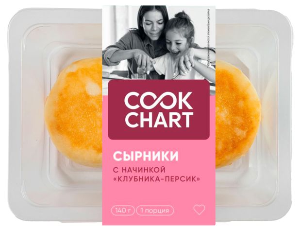 Сырники Cook Chart с начинкой клубника-персик, 140 г