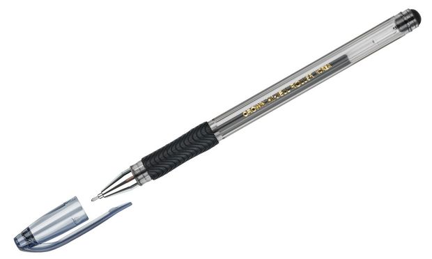 Ручка гелевая Crown Hi-Jell Needle Grip черная, 0,7 мм