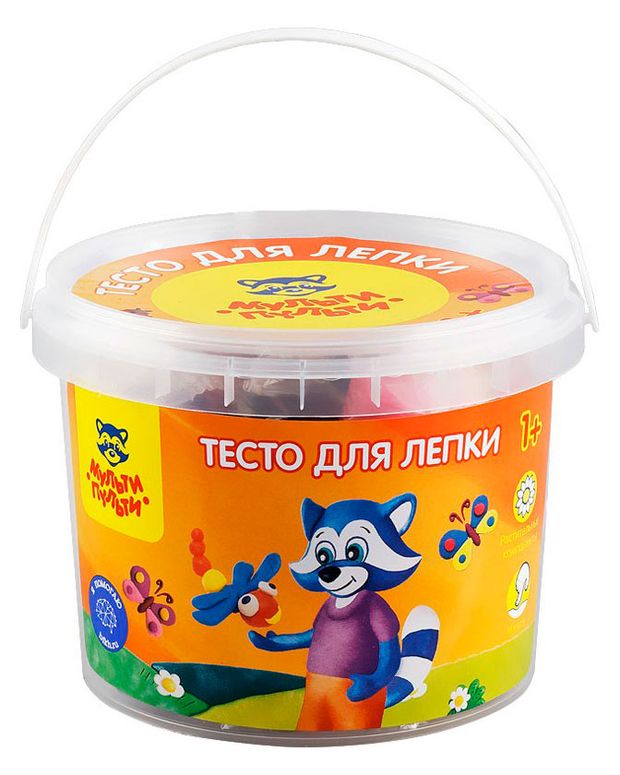 Тесто для лепки Мульти-пульти Енот В Деревне, 12 цветов