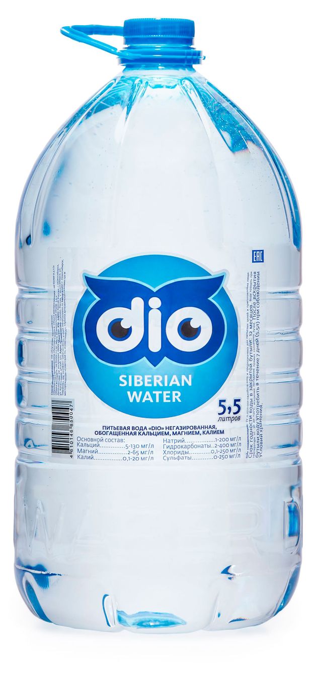 Вода питьевая DIO артезианская негазированная, 5,5 л