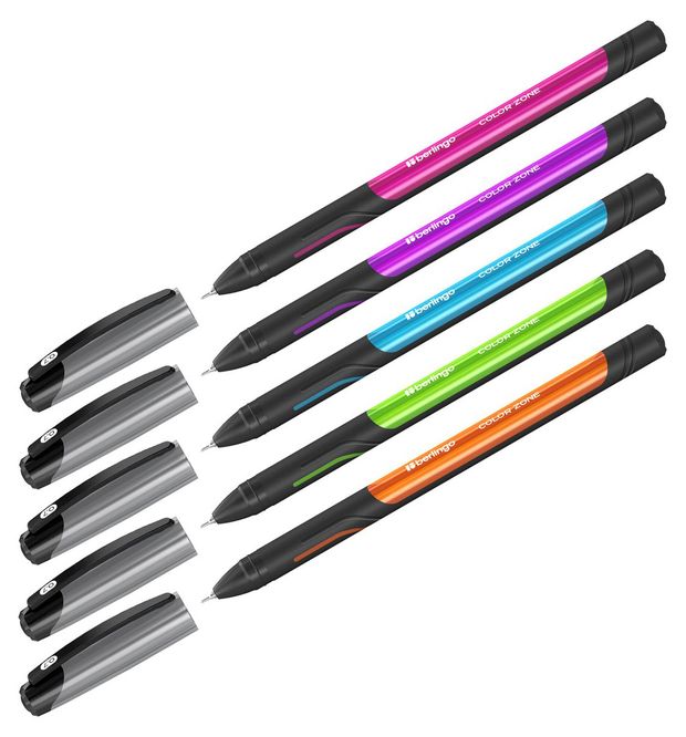 Ручка шариковая Berlingo Color Zone stick синяя 0,7 мм, 1 шт в ассортименте